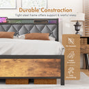 Advwin RGB LED Lights Bed Frame w/Charging Station