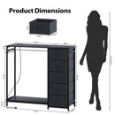 Advwin Fabric Chest of Drawers with Hanging Rack