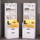 Advwin Set of 2 Tall LED Nightstands w/ Charging Station