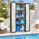 Advwin 3x2ft Galvanized Steel Garden Shed with Shelves