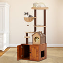 Advwin 153cm Cat Tree with Litter Box Enclosure