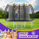 Advwin 10FT Outdoor Trampoline w/Sprinkler & LED Lights