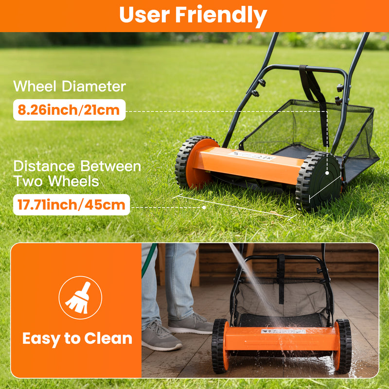 Advwin Hand Push Lawn Mower Manual Reel Mowing Machine
