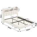 Advwin Velvet Floating Bed Frame with LED Lights