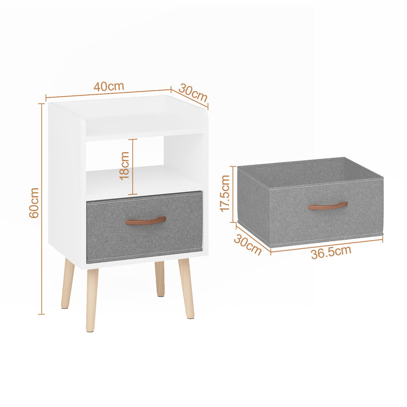 Advwin Bedside Table Fabric Drawer Side Tables(Pre_Order)