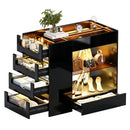 Advwin Glossy Closet Island w/ LED Lights & 8 Drawers