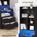 Advwin Set of 2 Tall LED Nightstands w/ Charging Station