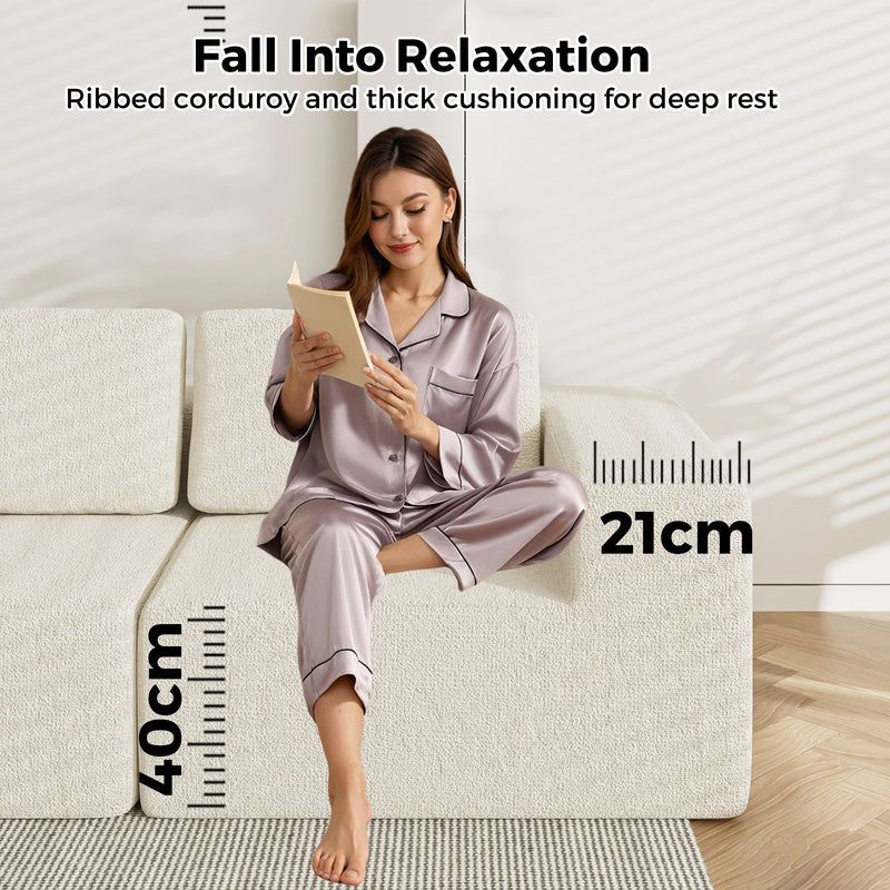 Advwin 265cm 3 Seater Sofa Modern Modular Sectional Couch