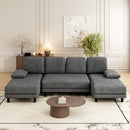 Advwin Sectiona Sofa 4-Seat Chenille Fabric 280cm
