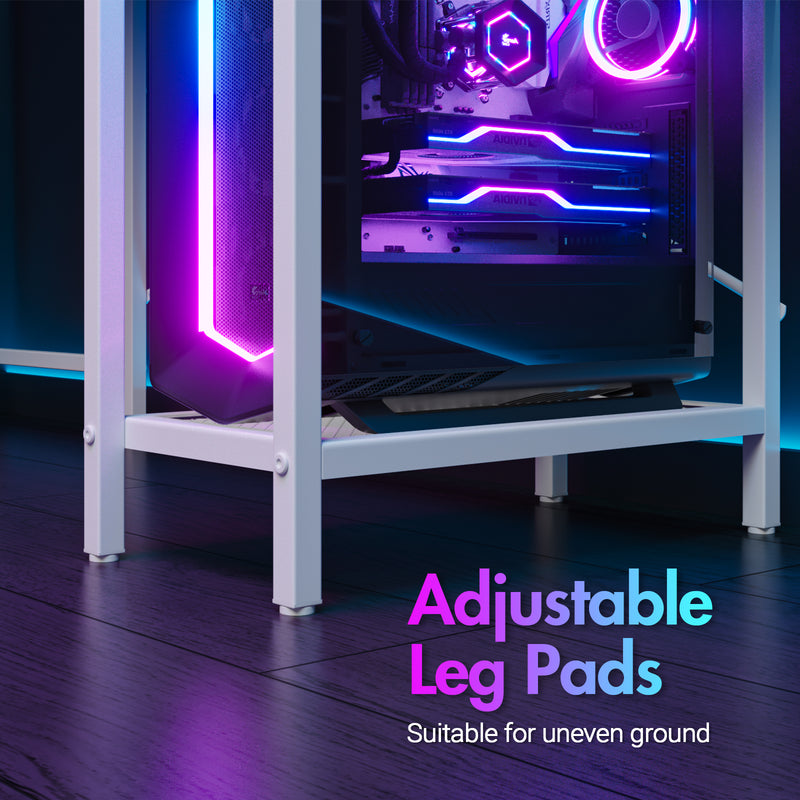 Advwin L Shaped Gaming Desk with LED Lights