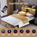 Advwin Double Bed Frame with Charging Station