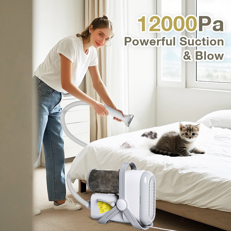 Advwin 3-in-1 Pet Grooming Vacuum Kit with Dryer & Clipper