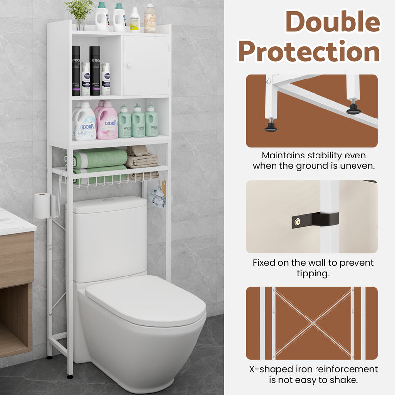 Advwin Over The Toilet Bathroom Storage Cabinet White