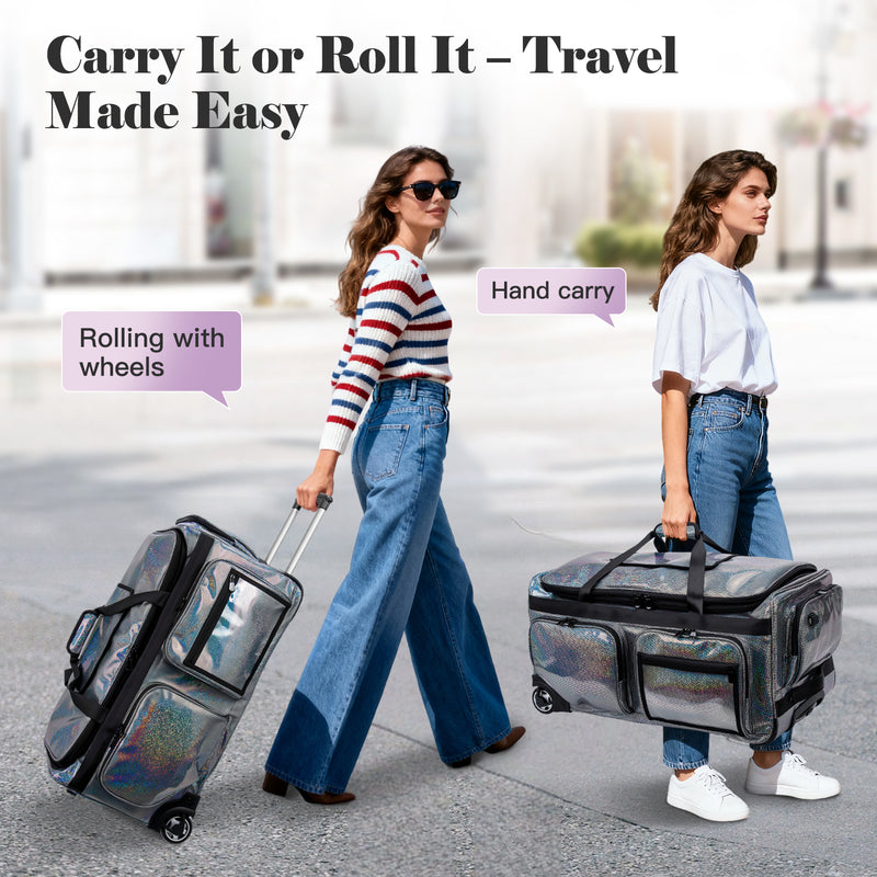 Advwin 28Inch Rolling Dance Bag with Garment Rack