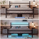 Advwin Metal Platform Bed Frame w/ Headboard Black (Pre-Order)