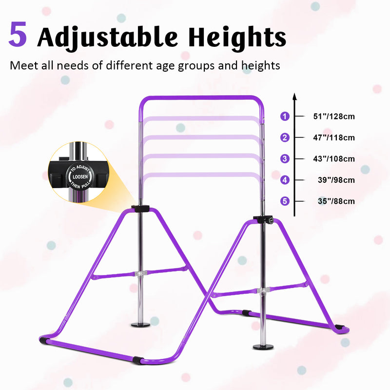 Advwin Kids Foldable Gymnastics Horizontal Bars