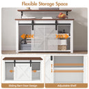 Advwin Square Lift Top Coffee Table with Sliding Barn Door