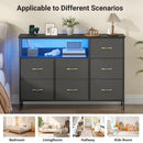 Advwin Chest of 7 Drawers Storage Cabinet with Open Shelf