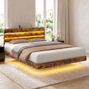 Advwin Double Floating Bed Frame w/ Charging Station