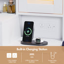 Advwin Dressing Table Vanity Desk w/ Mirror RGB Cabinet