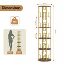 Advwin 5 Tier Rotating Bookshelf Round Corner Organizer