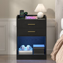 Advwin LED Bedside Table with Charging Station