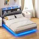 Advwin Queen Floating Bed Frame with LED Lights