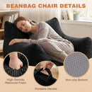 Advwin 83*90cm Corduroy Bean Bag Chair with Backrest