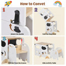 Advwin 4-in-1 Foldable Toddler Step Stool with Blackboard