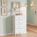 Advwin Vanity Desk with Mirror & 4 Drawers