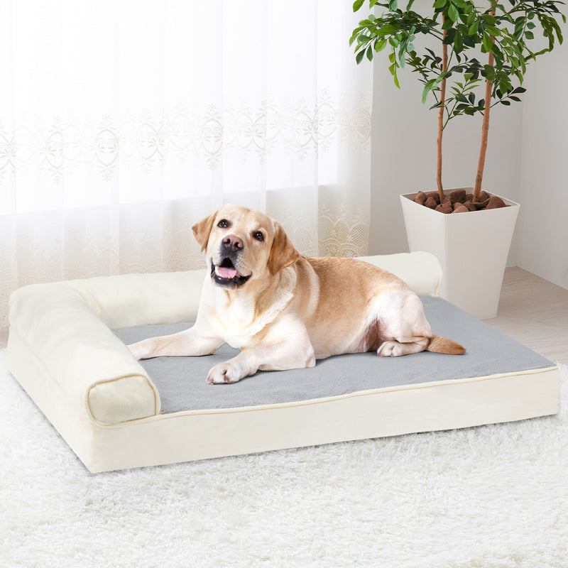 Advwin Pet Bed Memory Foam Cat Sofa Beige