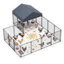 Advwin Large Metal Chicken Coop Run w/ Waterproof Cover