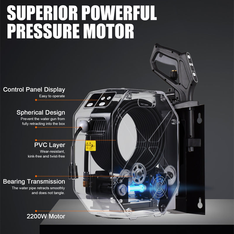 Advwin Wall Pressure Washer 4600PSI 30M Retractable Hose