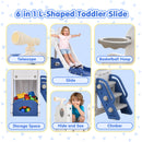 Advwin 6 in 1 L-Shaped Toddler Slide Indoor Baby Slide