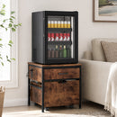 Advwin Mini Fridge Stand w/ 2 Drawers & Power Outlet