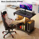 Advwin 80cm LED Gaming Desk with Wheels & Power