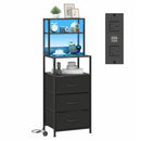 Advwin LED Bedside Table with Charging Station