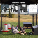 Advwin Large Metal Chicken Coop Run w/ Waterproof Cover