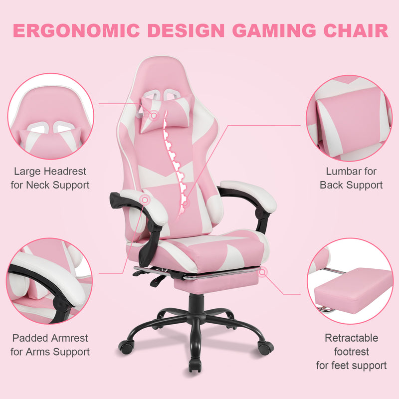 Advwin Recline 135° Gaming Chair with Footrest