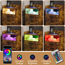 Advwin Bedside Table with Charging Station Set of 2