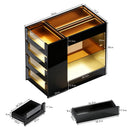 Advwin Glossy Closet Island w/ LED Lights & 8 Drawers