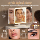 Advwin Dressing Table with LED Mirror Height-Adjustable Stand