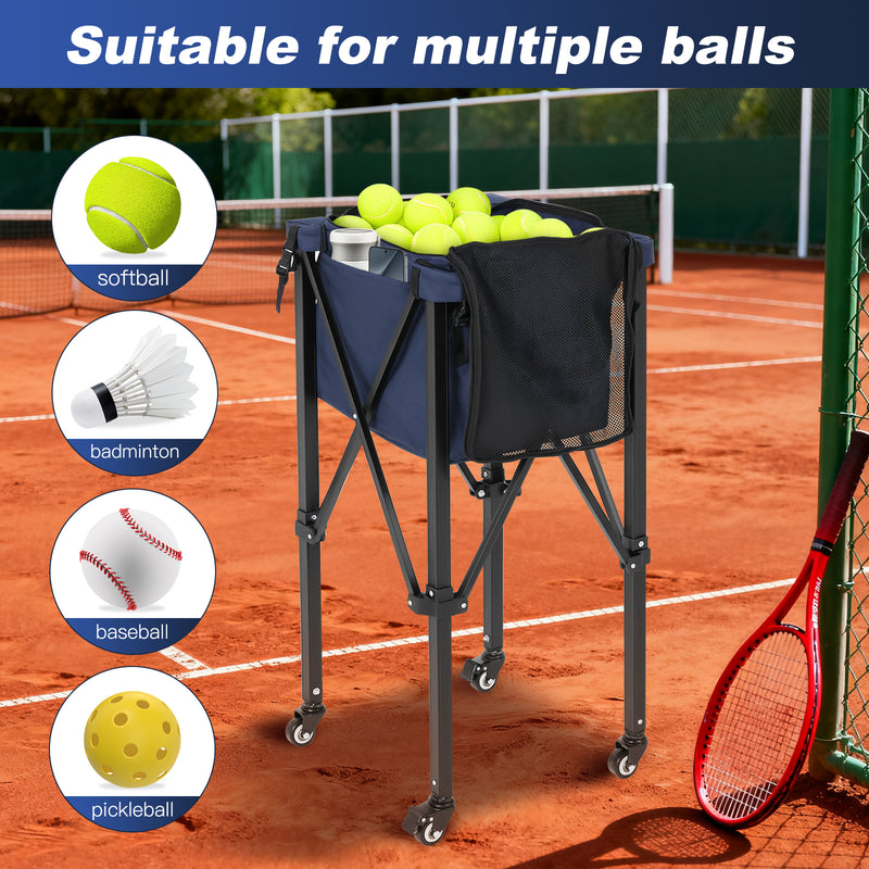 Advwin Foldable Tennis Ball Cart Aluminium Training Hopper
