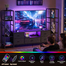 Advwin 185cm TV Stand with Bookshelf & LED Lights
