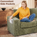 Advwin 162cm Loveseat Floor Sofa Corduroy Boneless Couch