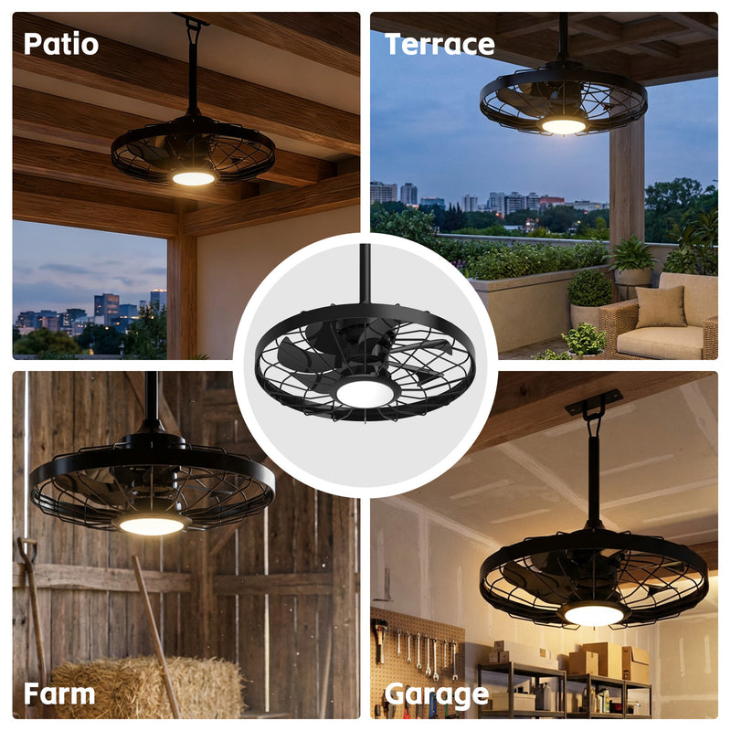 Advwin 20" Outdoor Waterproof Ceiling Fan with Light