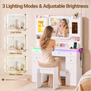 Advwin Dressing Table with RGB Light & Jewelry Cabinet