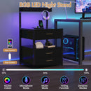 Advwin Bedside Table with Charging Station Set of 2