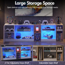 Advwin 160cm LED TV Unit with Adjustable Glass Shelves
