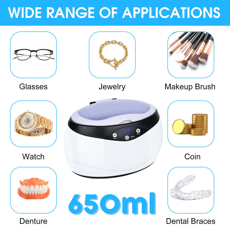 Advwin Ultrasonic Cleaner 650ml Jewelry Cleaner Machine(Pre-order)